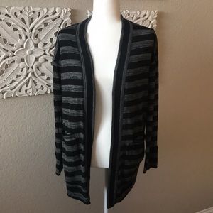Black and gray cotton cardigan